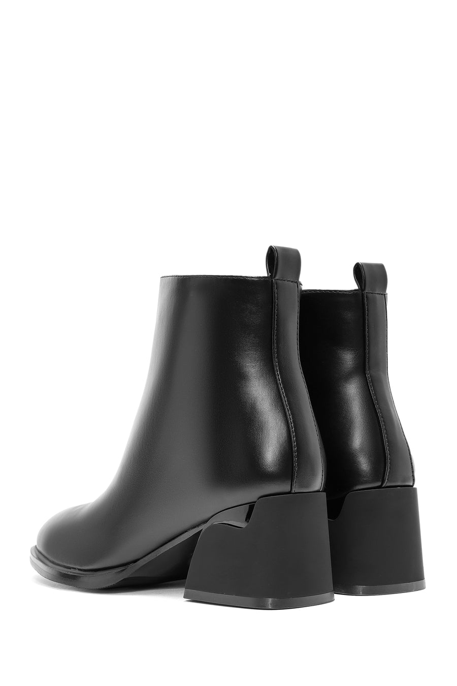 Women's Black Zippered Heeled Boots