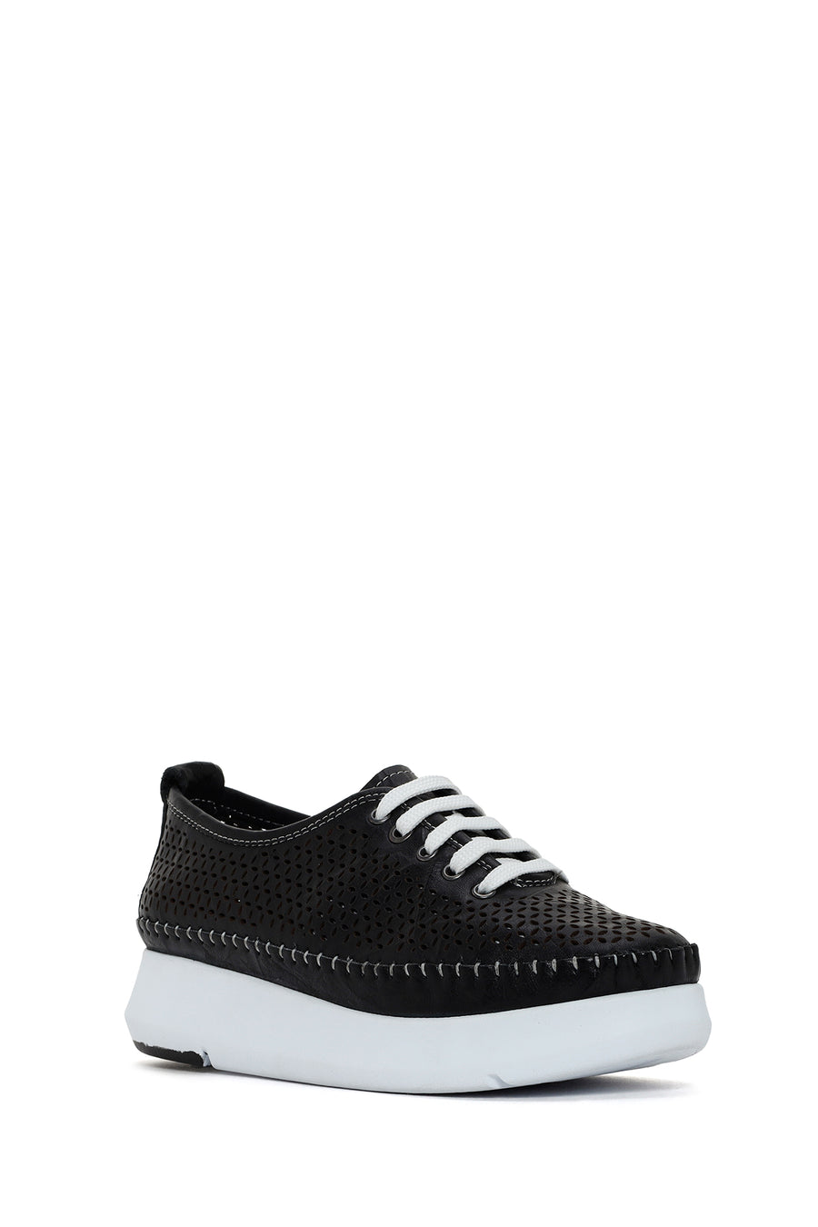 Women's Black Laced Thick Soled Shoes