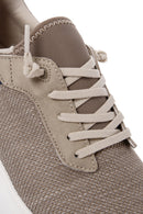Derimod Zero Men's Beige Lace-Up Thick Soled Fabric Sneaker | Derimod