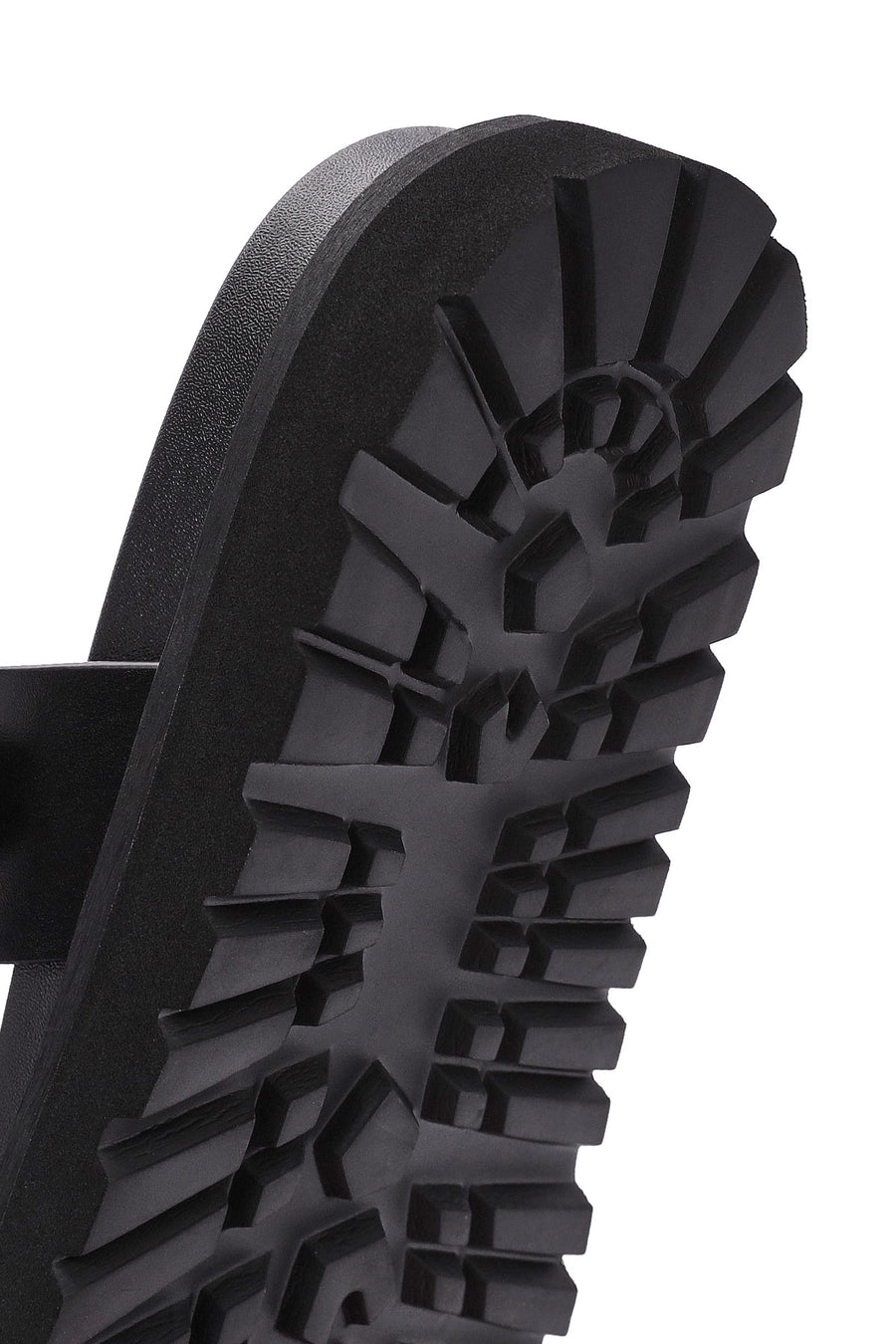 Women's Black Double Buckle Thick Soled Slippers