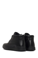 Male Black Zip Closure Leather Boots | Derimod