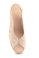 Women's Casual Wedge Heel Leather Espadrille | Derimod