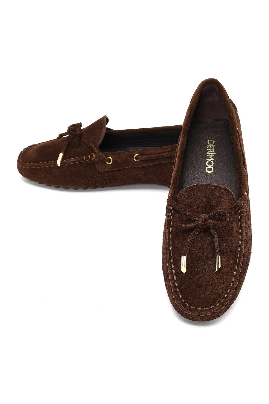 Women's Brown Tassel Suede Leather Loafer