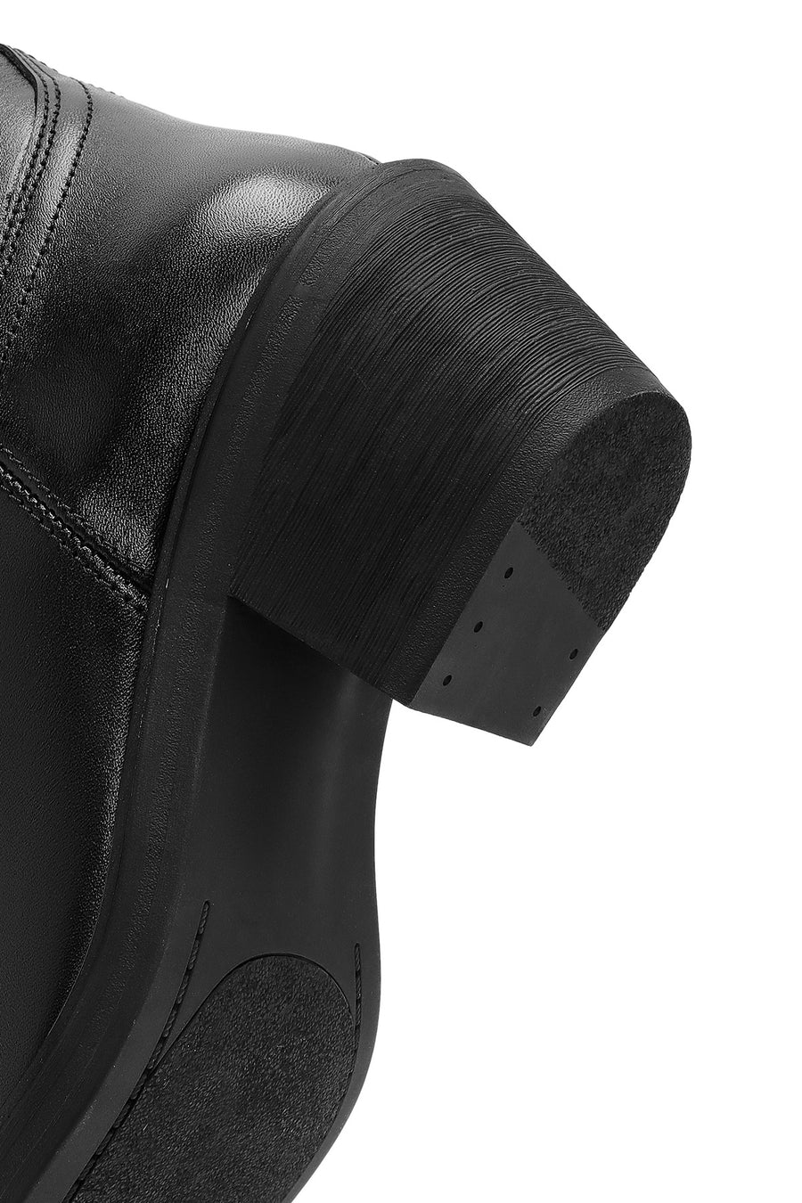 Women's Black Heeled Leather Cowboy Boots