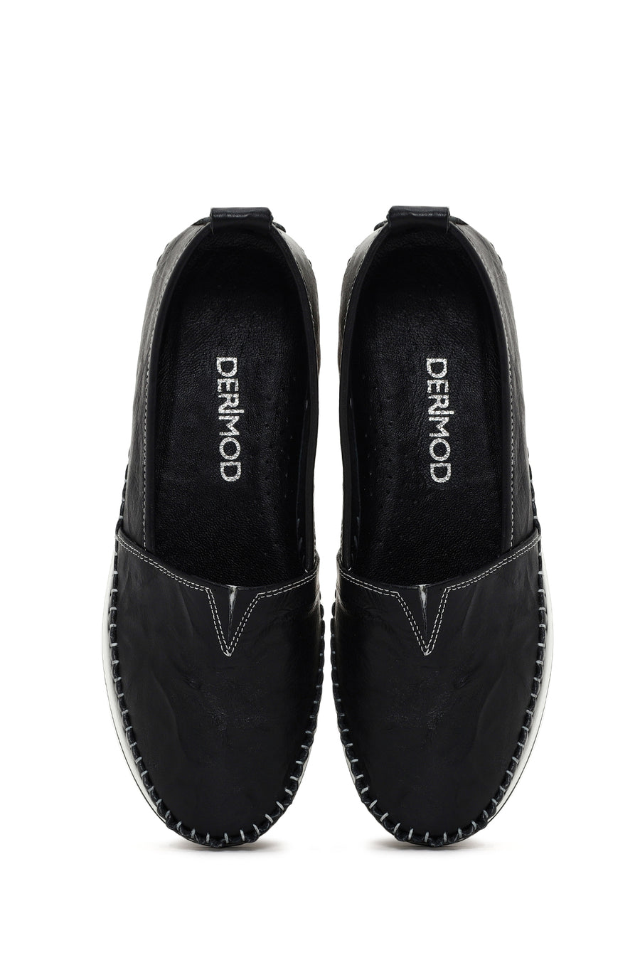 Kadın Siyah Kalın Tabanlı Deri Comfort Loafer