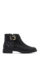 Woman Black Zip Closure Buckled Boots | Derimod
