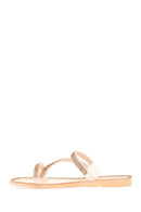 Women's Pink Jelly Transparent Stone Flat Slippers | Derimod
