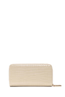 Woman Cream Crocodile-Embossed Wallet | Derimod