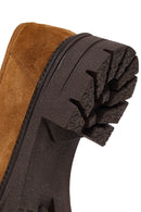 Woman Tan Thick-Soled Suede Masculine Loafer | Derimod
