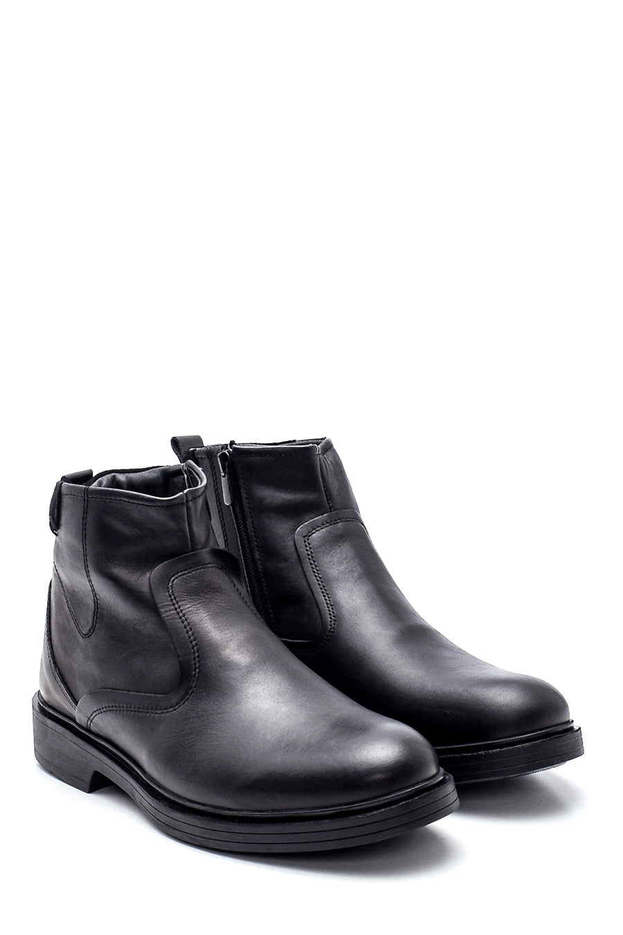 Men's Leather Zippered Boots