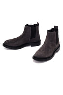 Male Grey Suede Chelsea Boots | Derimod