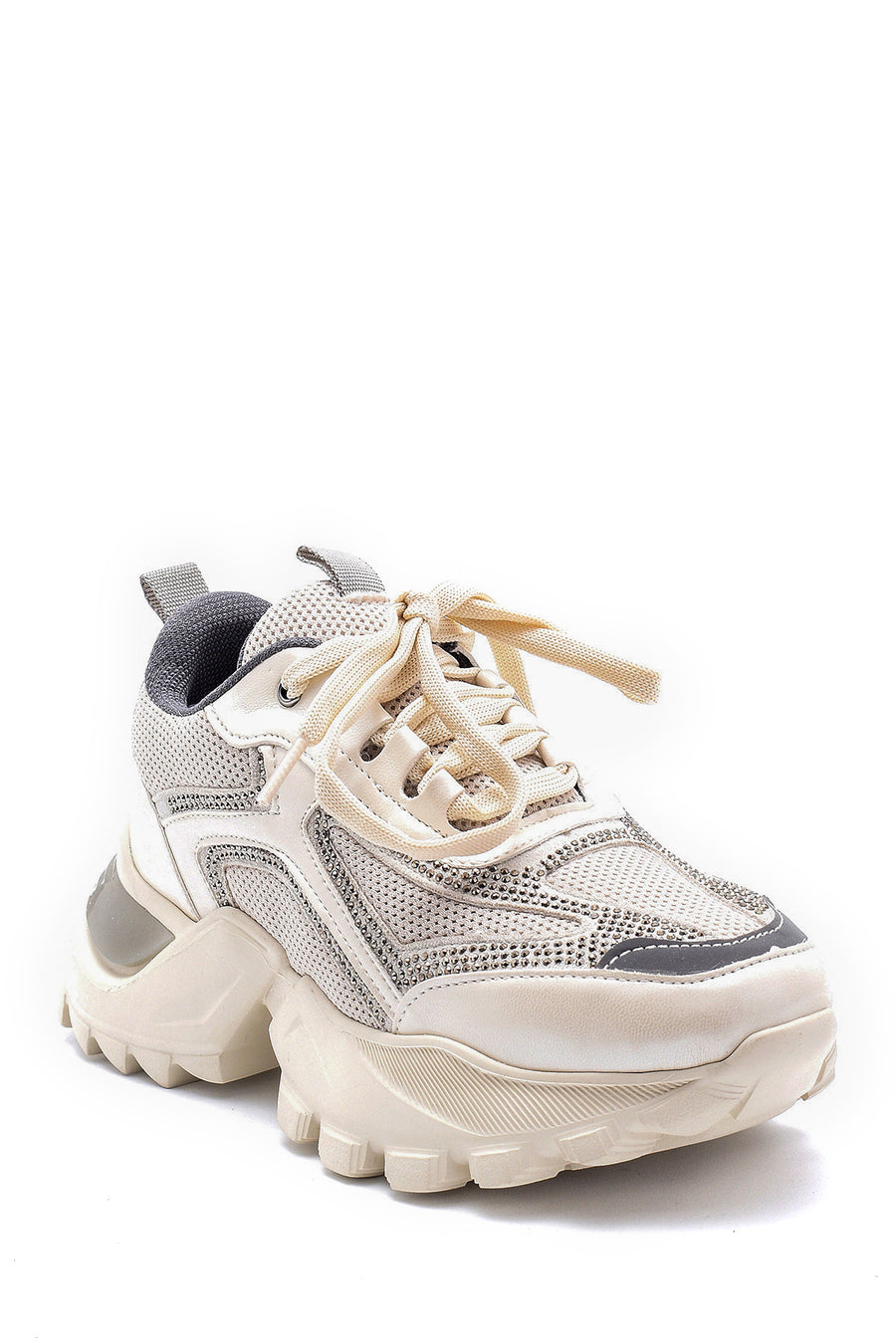 Women's Leather High-Sole Sneaker