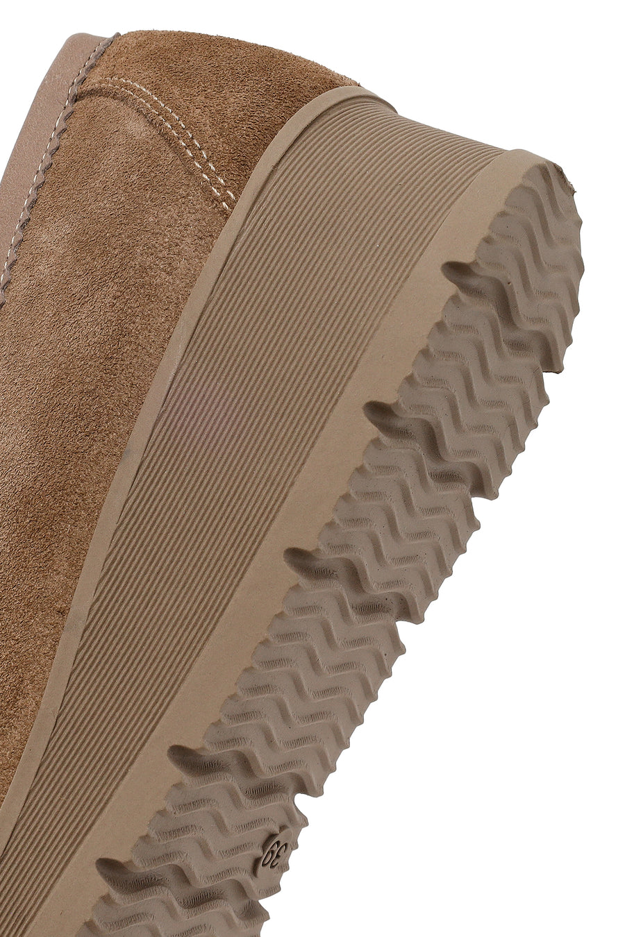 Woman Mink Wedge Heel Suede Comfort Loafer
