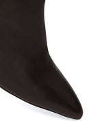 Woman Brown Thin-Heeled Leather Boots | Derimod