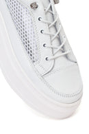 Kadın Beyaz Bağcıklı Kalın Tabanlı Deri Sneaker | Derimod