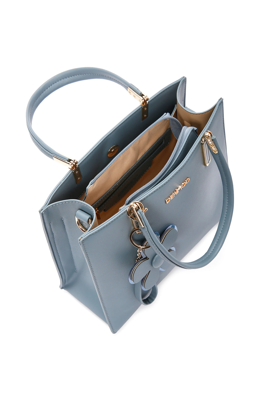 Women's Blue Long Strap Charm Handbag