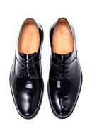 Men's Black Leather Patent Leather Classic Shoes | Derimod