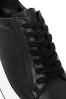 Men's Black Lace-up Leather Sneaker | Derimod