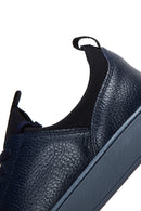 Men's Navy Blue Leather Sneaker | Derimod