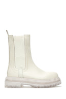 Women's Cream Leather Chelsea Boots | Derimod