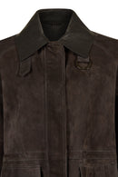 Malibu Woman Brown Suede Leather Jacket | Derimod