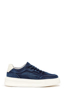 Erkek Lacivert Bağcıklı Kalın Tabanlı Kumaş Sneaker | Derimod