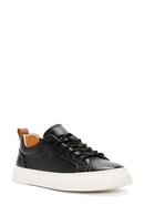 Male Black Lace-Up Leather Sneaker | Derimod