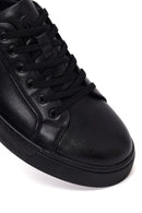Male Black Lace-Up Leather Sneaker | Derimod