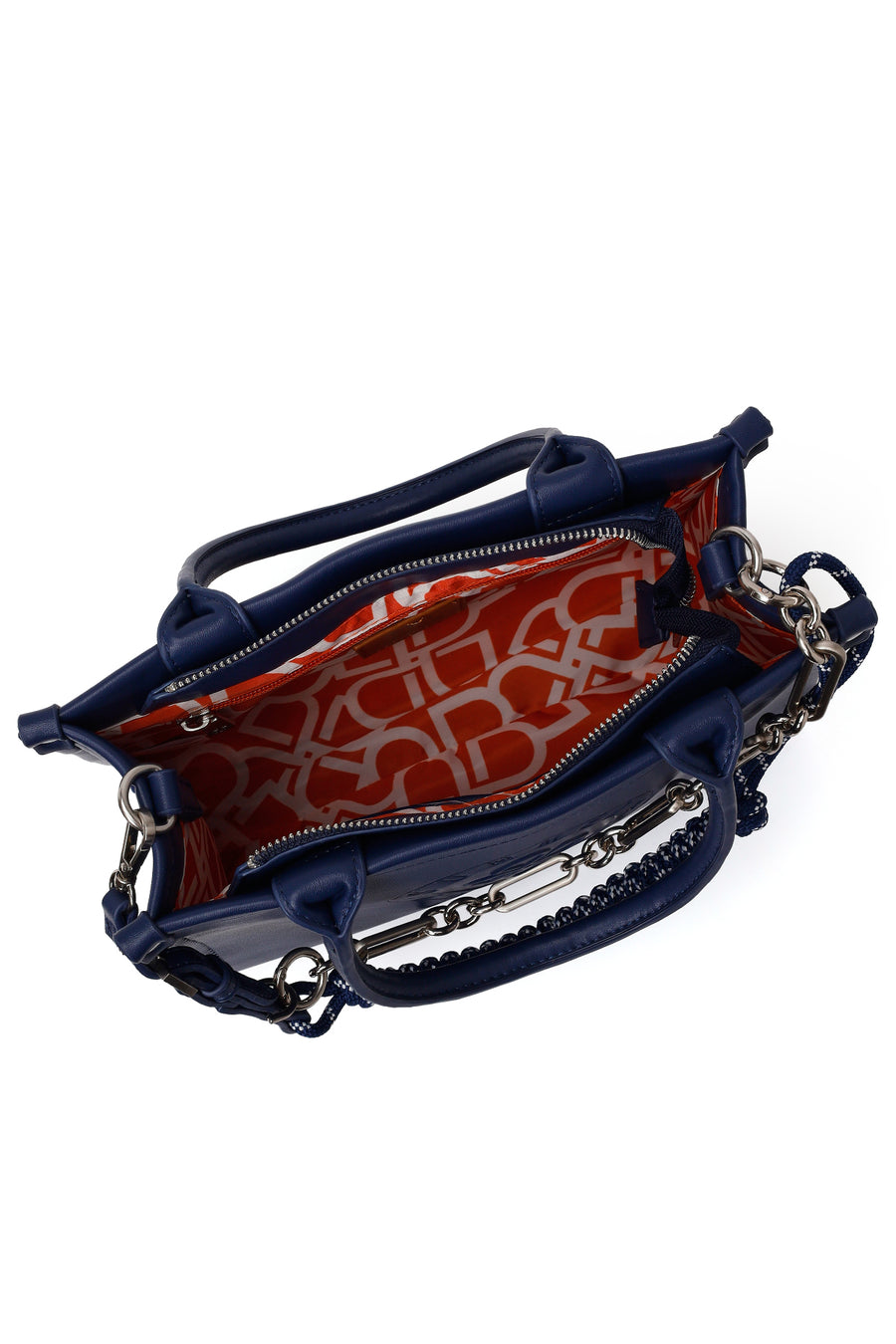 Woman Navy Printed Long-Strap Shoulder Bag