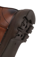 Male Tan Chunky-Soled Leather Chelsea Boots | Derimod