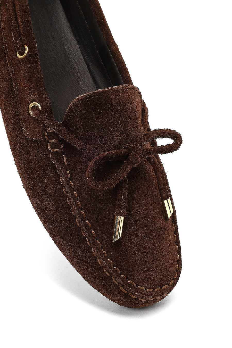 Women's Brown Tassel Suede Leather Loafer