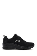 Skechers Kadın Siyah Fashion Fit Bağcıklı Kalın Tabanlı Kumaş Sneaker | Derimod