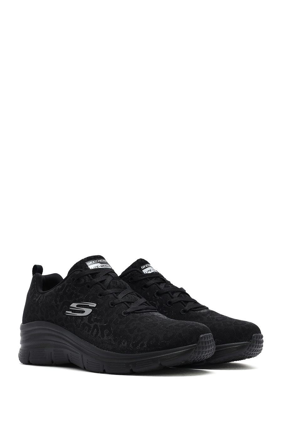 Skechers Kadın Siyah Fashion Fit Bağcıklı Kalın Tabanlı Kumaş Sneaker
