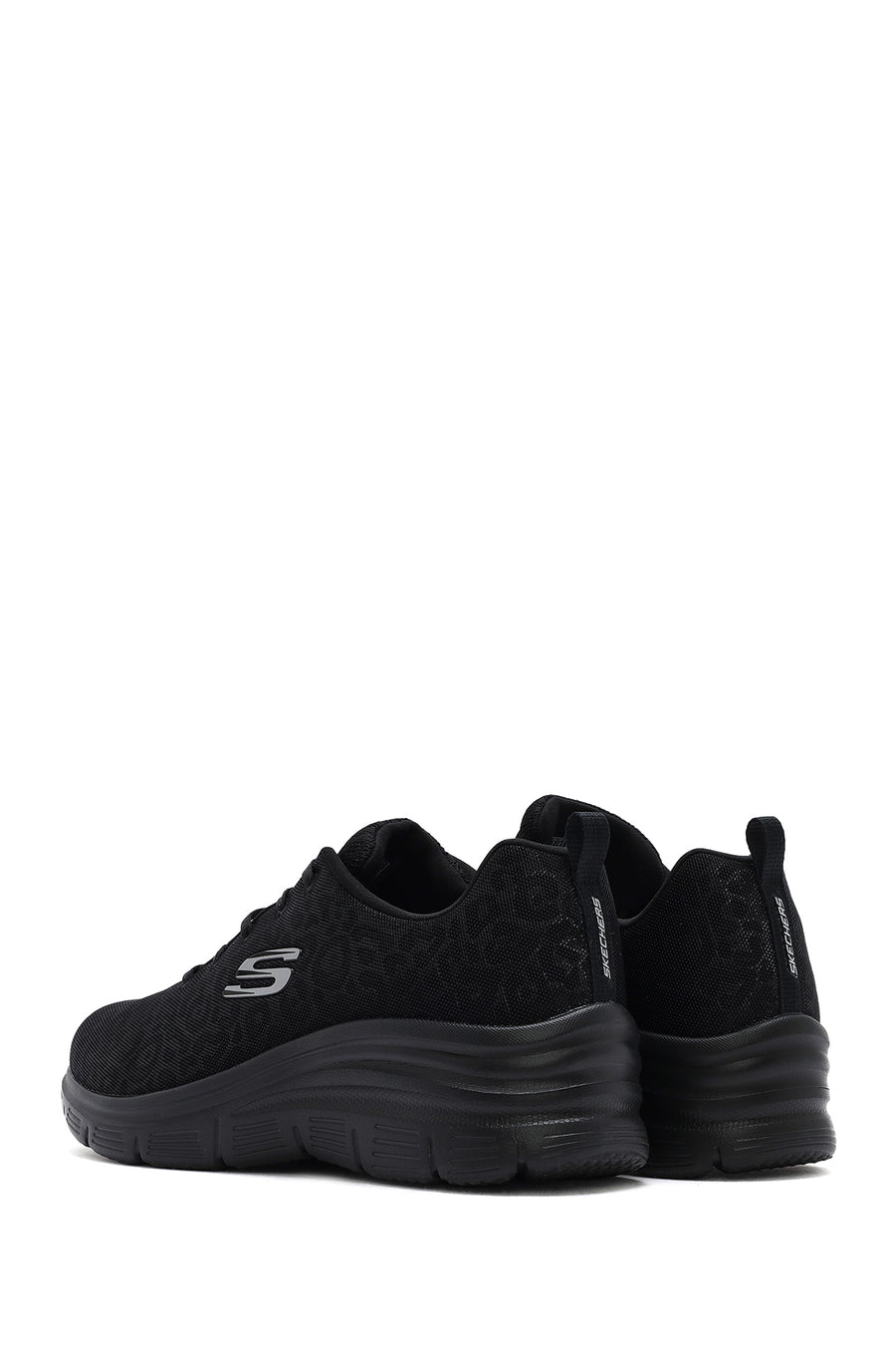 Skechers Kadın Siyah Fashion Fit Bağcıklı Kalın Tabanlı Kumaş Sneaker