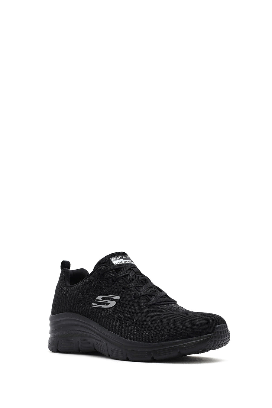 Skechers Kadın Siyah Fashion Fit Bağcıklı Kalın Tabanlı Kumaş Sneaker