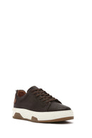 Men's Brown Lace-up Thick-Sole Leather Sneaker | Derimod