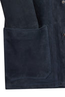 Zapata Male Navy Suede Shirt Jacket | Derimod