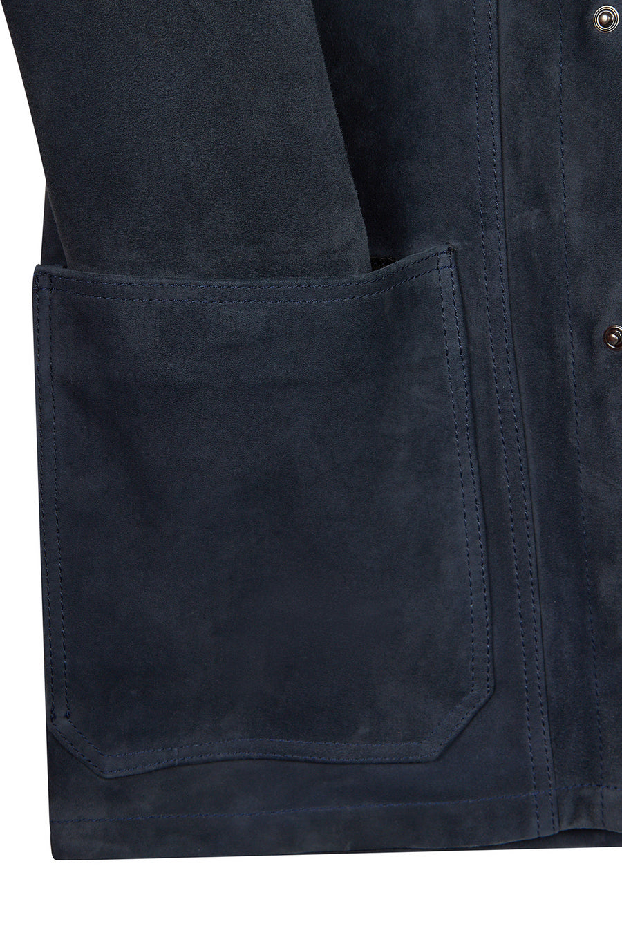 Zapata Male Navy Suede Shirt Jacket