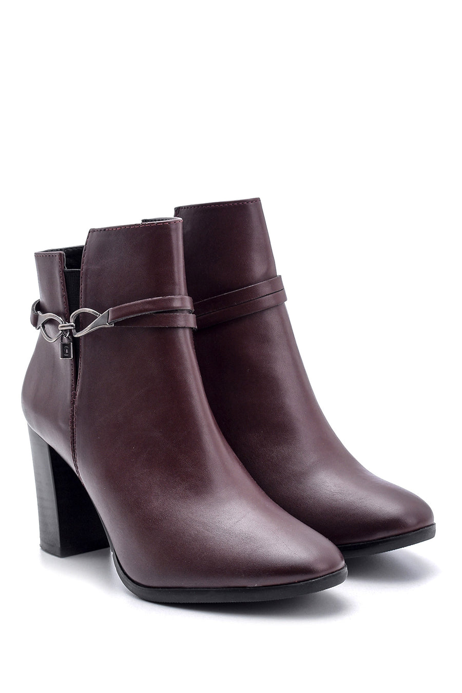Women's Buckle Detailed Heeled Boots