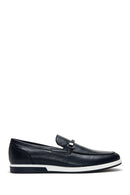 Erkek Lacivert Deri Örgü Detaylı Casual Loafer | Derimod