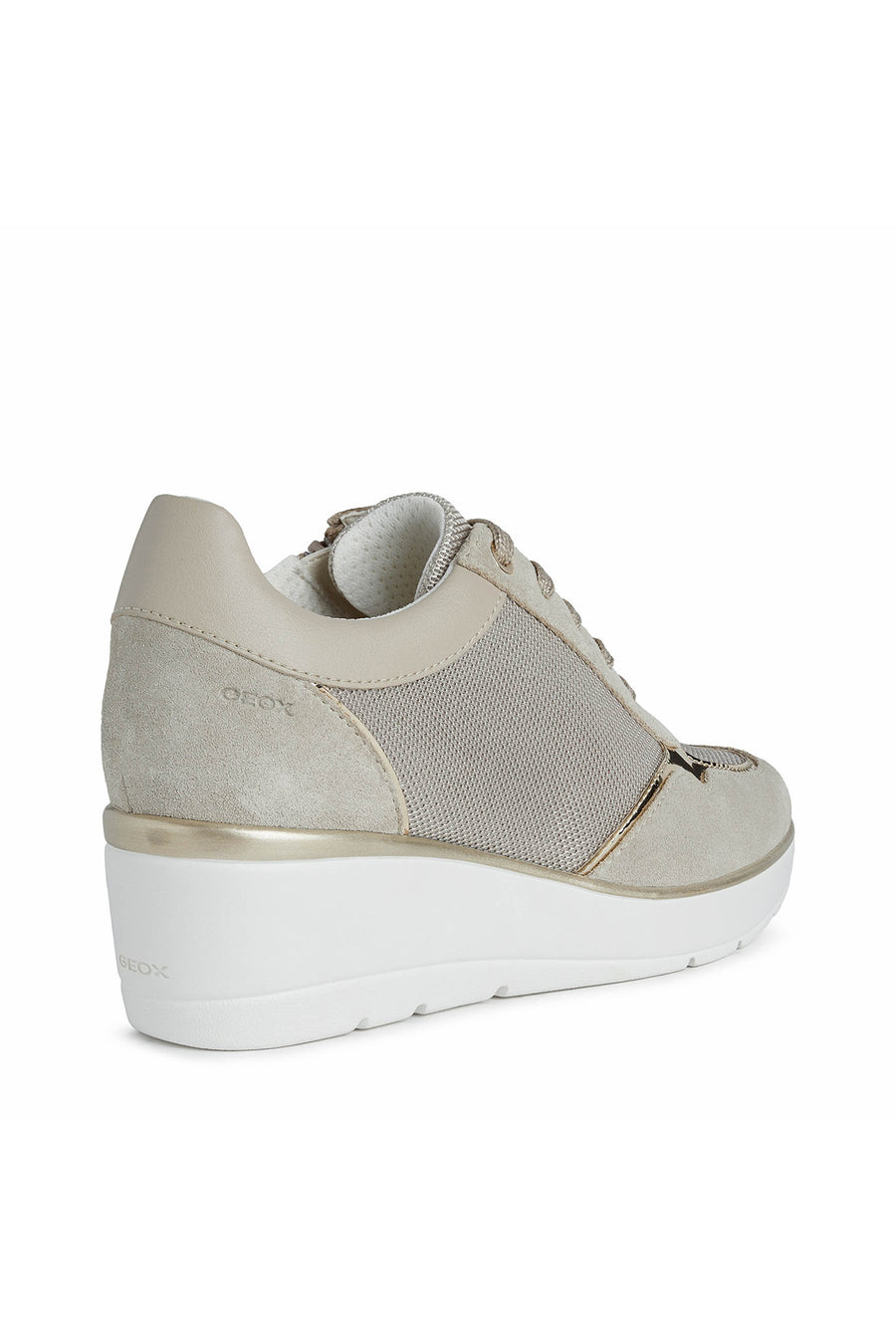 Geox Women's Beige Ilde Wedge Heel Sneaker
