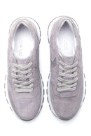Women's Leather Suede Sneaker | Derimod