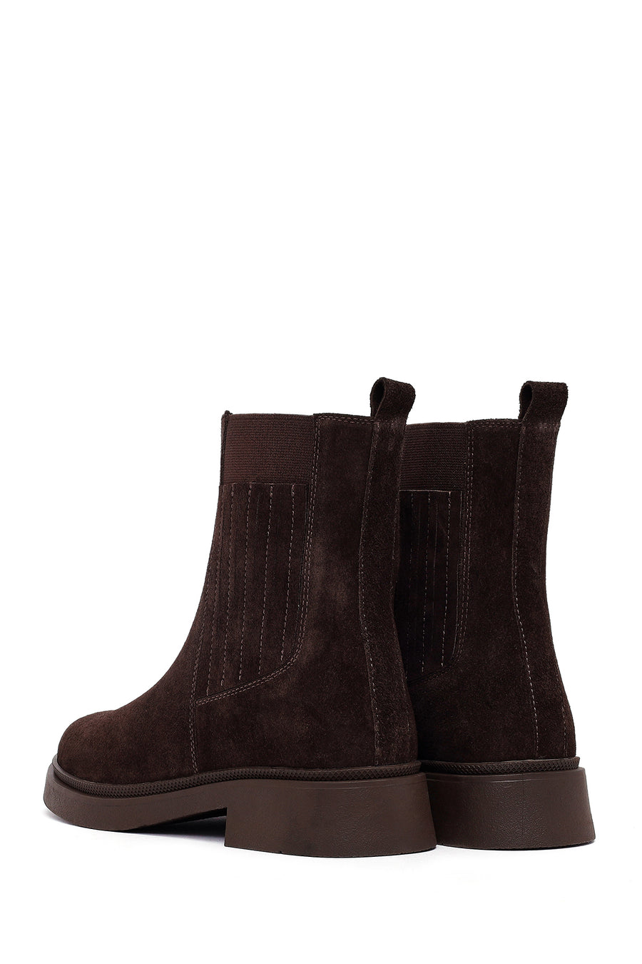 Woman Brown Suede Chelsea Boots