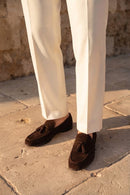 Erkek Kahverengi Püsküllü Süet Deri Casual Loafer | Derimod