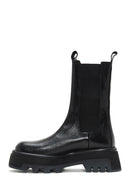 Women's Black Leather Thick Soled Chelsea Boots | Derimod
