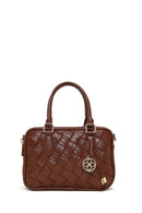 Woman Brown Braided Long-Strap Shoulder Bag | Derimod