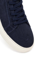 Erkek Lacivert Bağcıklı Süet Deri Sneaker | Derimod