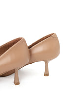 Kadın Bej İnce Topuklu Deri Stiletto | Derimod