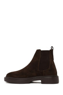 Male Brown Thick-Soled Suede Chelsea Boots | Derimod