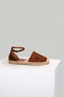 Suede Women's Espadrille with Ankle Strap | Derimod
